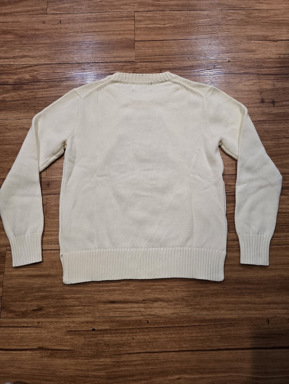 🐻 Polo Ralph Lauren Polo Bear Sweater Size Small Cream Knit Preppy Teddy RTR - Picture 12 of 13